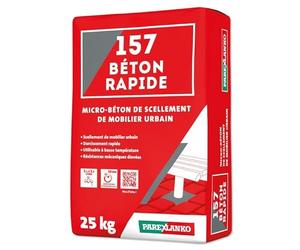PAREXLANKO - Micro-béton de scellement à prise rapide - 157 BÉTON RAPIDE - Prêt à gâcher - Utilisable à basse température - Haute résistance - Gris foncé - Sac de 25kg