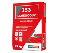 PAREXLANKO - Mortier de couverture hydrofugé - 153 LANKOCOUV - Mortier bâtard - Prêt à gâcher - Pour scellement de tuiles, rives, arêtiers, faitages et joints de maçonnerie - Gris clair - Sac de 25kg