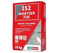 PAREXLANKO - Mortier fin de finition - 152 MORTIER FIN - Prêt à gâcher - Pour ragréage fin, petits scellements, joints et surfaçage - Intérieur et extérieur - Lissage très facile - Gris - Sac de 25kg