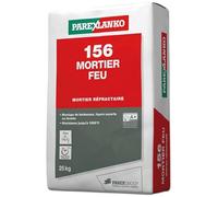 PAREXLANKO - Mortier réfractaire - 156 MORTIER FEU - Prêt à gâcher pour maçonnerie haute température - Barbecues, foyers, cheminées - Résiste jusqu’à 1000°C - Gris foncé - Sac de 25kg