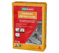 PAREXLANKO - Mortier réfractaire - Gris - 25kg | Pour montage brique, pierre et ciment - Résistant aux fortes températures - Mortier durable
