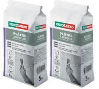Parexlanko, Plâtre à Modeler pour réparation, enduit et moulage intérieur, 5kg, Gris (Lot de 2)
