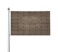 Parfait Drapeau De Jardin 90X150Cm Wiccan Occulte Pentagramme Pentacle Sorcière Païenne Drapeau Personnalisé Polyester Pirate Drapeaux Pour Festival, Cadeau De Noë, Terrasse