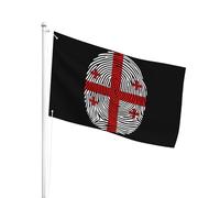 Parfait Drapeau D'Extérieur 90X150Cm Empreintes Digitales Des Géorgiens Drapeaux Personnalisé Résistants Aux Intempéries Drapeau De Jardin Pour Terrasse, Décoration D'Intérieur, Cadeau De Noë