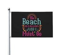 Parfait Drapeau Personnalisé 90X150Cm La Plage M'Appelle Et Je Dois Y Aller Pirate Drapeaux L'Intérieur Drapeau De Jardin Pour Jardin, Terrasse, Cadeau D'Anniversaire