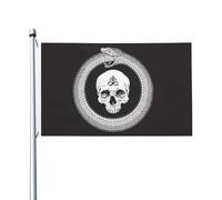 Parfait Drapeau Personnalisé 90X150Cm Sceau De Léviathan De Lucifer Démon Baphomet Tête De Mort Satanique Pirate Drapeaux L'Intérieur Drapeau De Jardin Pour Festival, Terrasse, Jardin