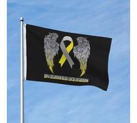 Parfait Drapeau Personnalisé Sensibilisation Au Cancer Du Cerveau Chez L'Enfant Drapeaux Bannières Polyester Pirate Drapeaux Pour Décoration D'Halloween, Cadeau D'Anniversaire, Jardin, 3X5 Ft
