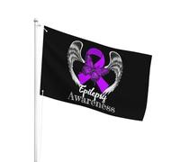 Parfait Drapeaux Bannières 90X150Cm Sensibilisation À L'Épilepsie Des Anges Drapeaux Personnalisé Resistant Exterieur Pirate Drapeau Pour Cadeau D'Anniversaire, Décoration D'Halloween, Terrasse