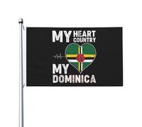 Parfait Pirate Drapeaux 90X150Cm Mon Cœur, Mon Pays, Ma Dominique Drapeaux Resistant Exterieur Drapeau Personnalisé Pour Décoration D'Halloween, Festival, Jardin