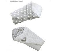 ! ! Parfait pour cadeau ! ! Gigoteuse d'emmaillotage - Nid d'ange naissance Minky Réversible (white - grey)