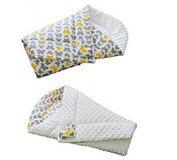 ! ! Parfait pour cadeau ! ! Gigoteuse d'emmaillotage - Nid d'ange naissance Minky Réversible (white - yellow)