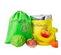 Parfaour Sacs de produits réutilisables, comprend un sac de fraîcheur banane et un sac frais de laitue, gardez-le plus longtemps jusqu'à 2 semaines pour arrêter le gaspillage alimentaire, 27,9 x 35,1