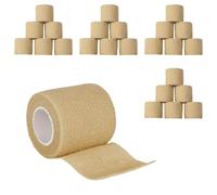 PARFCO 24 Pièces Bandage Autoadhésif Medical, 5 cm × 4,5 m Pansements Élastiques, Marron Clair Souple Bande Cohesive, Convient pour les Poignets, les Chevilles, le Sport, les Animaux de Compagnie