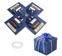 PARFCO Diy Explosion Boîte à 5 Étages, 5 Couches Boite Anniversaire, Boîte Surprise et Surprise avec Ruban Adhésif + Ruban pour Photos, Petits Cadeaux, Confessions Romantiques