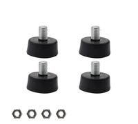 PARFCO Pied de Meuble Réglable M10 x 35 mm, Pied Caoutchouc a Visser | 4 Pièces avec Tampon Caoutchouc Anti-Vibrations, Réglable pour Tables, Armoires et Machines avec Installation par Vis