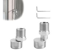 PARFCO Raccord Excentré 2 Pièces Adaptateur de Coude de Douche, Tête D'angle 360 degrés, Courbé Excentrique Vis Coin, Pied Incurvé Coudé, Longueur Réglable, pour Cuisine, Salle Bain