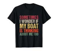 Parfois Je me Demande si Mon Bateau Pense Aussi à Moi T-Shirt Graphique avec Valeur, Homme, Noir, S