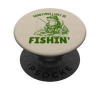 Parfois, Je pêche Juste dans Une drôle de pêche à la Grenouille, Grand-père, Papa PopSockets PopGrip Adhésif