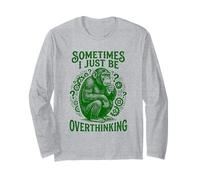 Parfois, Je Pense Juste trop à Monkey Funny Meme Vintage Manche Longue