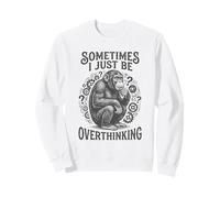 Parfois, Je Pense Juste trop à Monkey Funny Meme Vintage Sweatshirt