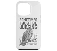 Parfois, Je suis Juste en Train de Juger Owl Funny Retro Meme Vintage Coque pour iPhone 13 Pro