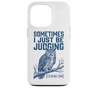 Parfois, Je suis Juste en Train de Juger Owl Funny Retro Meme Vintage Coque pour iPhone 13 Pro