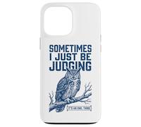 Parfois, Je suis Juste en Train de Juger Owl Funny Retro Meme Vintage Coque pour iPhone 13 Pro Max
