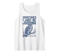 Parfois, Je suis Juste en Train de Juger Owl Funny Retro Meme Vintage Débardeur