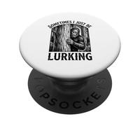Parfois, Je suis Juste en Train de me Cacher Funny Bigfoot Vintage Cryptid PopSockets PopGrip Adhésif