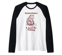 Parfois, Je suis Juste en Train de vibrer Opossum Funny Retro Meme Vintage Manche Raglan