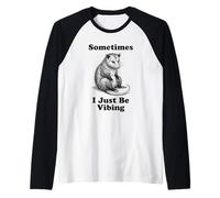 Parfois, Je suis Juste en Train de vibrer Opossum Funny Retro Meme Vintage Manche Raglan