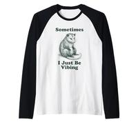 Parfois, Je suis Juste en Train de vibrer Opossum Funny Retro Meme Vintage Manche Raglan