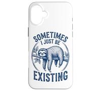 Parfois, Je suis Juste en Train d'exister Sloth Funny Retro Meme Vintage Coque pour iPhone 16 Plus