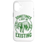 Parfois, Je suis Juste en Train d'exister Sloth Funny Retro Meme Vintage Coque pour iPhone 16 Plus
