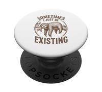 Parfois, Je suis Juste en Train d'exister Sloth Funny Retro Meme Vintage PopSockets PopGrip Adhésif