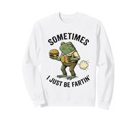 Parfois, Je suis Juste Fartin Frog en Train de Manger Un Hamburger et Un Soda de façon Amusante Sweatshirt