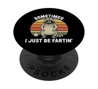 Parfois, Je suis Juste Fartin, Sarcastic Raccoon Joke Fart Retro PopSockets PopGrip Adhésif
