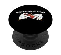 Parfois, Je Vole la Laine à Tricoter de Mon Chat PopSockets PopGrip Adhésif