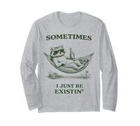 Parfois, j'existe Juste Un mème drôle de Raton Laveur Manche Longue