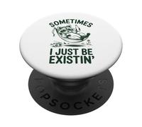 Parfois, j'existe Juste Un mème drôle de Raton Laveur PopSockets PopGrip Adhésif