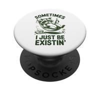 Parfois, j'existe Juste Un mème drôle de Raton Laveur PopSockets PopGrip Adhésif