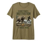 Parfois, la Motivation Vous Trouve drôle à la Poursuite des Ours T-Shirt Haut de Gamme