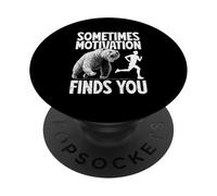 Parfois, la Motivation Vous Trouve drôle de Course à Pied, Jogging, entraînement PopSockets PopGrip Adhésif