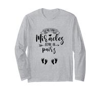 Parfois Les Miracles Viennent en Paires Jumeaux Maman jumeau Grossesse Manche Longue