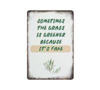 Parfois, l'herbe est parce que c'est une fausse citation écrivain décoration murale sur le lit plaque en métal affiche culture vintage décoration murale aluminium jardin restaurant salon chambre 8*5