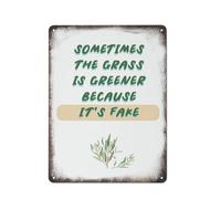Parfois, l'herbe est parce que c'est une fausse citation écrivain décoration murale sur le lit plaque en métal affiche culture vintage décoration murale aluminium jardin restaurant salon chambre 16