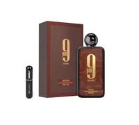 Parfum 9 PM Elixir Extrait de Parfum 100 ml, Parfum arabe unisexe de longue durée, avec atomiseur rechargeable 5 ml, parfum épicé, cuir et vanille avec touche orientale (9 PM Elixir)