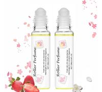 Parfum Alpha Pheromone,Ecdf parfum phéromones,Parfume feromone pour femme,Roll on parfume aux phéromones pour femme,Parfums Pheromone pour Femmes Attire Homme,Parfum Lait à la Fraise (10ml, 2pc)
