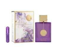 Parfum Club de Nuit Maleka Eau de parfum 105 ml, parfum arabe pour femme longue durée, avec atomiseur rechargeable 5 ml, parfum floral fruité avec notes de litchi, orris et praliné (Maleka)