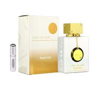 Parfum Club de Nuit White Imperiale 105 ml, arabe pour femme, longue durée, eau de parfum importée de Dubaï, atomiseur rechargeable 5 ml, floral et doux (Imperiale)